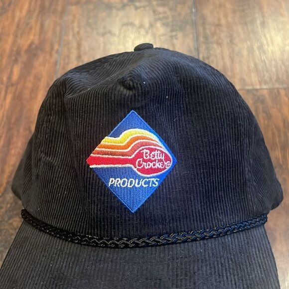 vtg Betty Crocker products Corduroy kc hat in like new condition black - Picture 2 of 9
